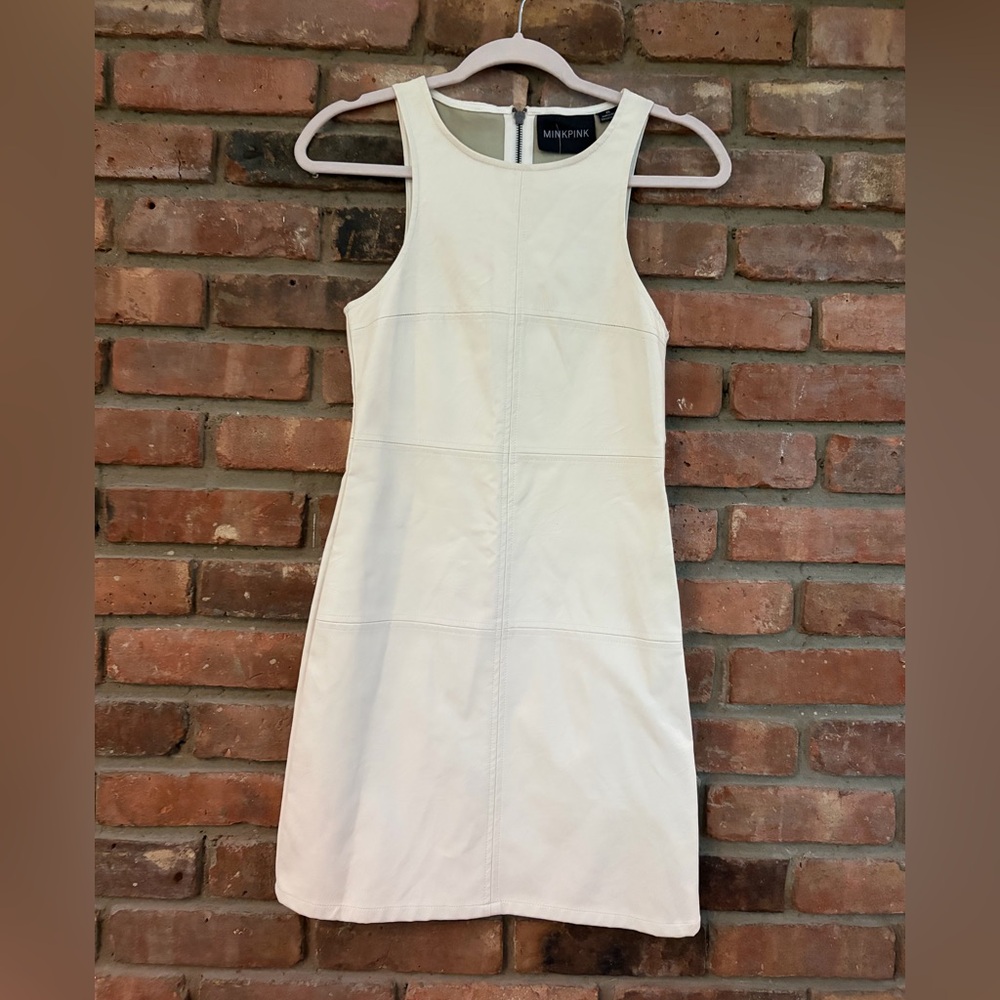MINKPINK Faux Leather Midi Sheath Dress - Size XS